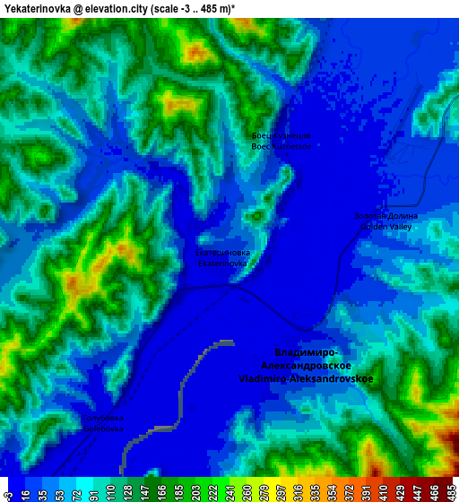 Zoom OUT 2x Yekaterinovka, Russia elevation map