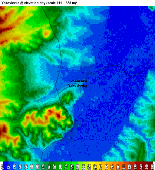 Zoom OUT 2x Yakovlevka, Russia elevation map