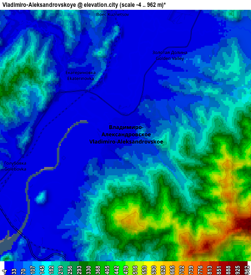 Zoom OUT 2x Vladimiro-Aleksandrovskoye, Russia elevation map