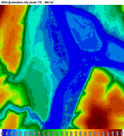 Zoom OUT 2x Vitim, Russia elevation map