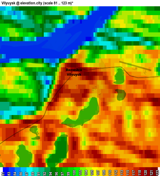 Zoom OUT 2x Vilyuysk, Russia elevation map