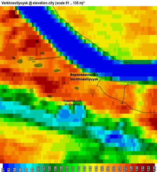 Zoom OUT 2x Verkhnevilyuysk, Russia elevation map