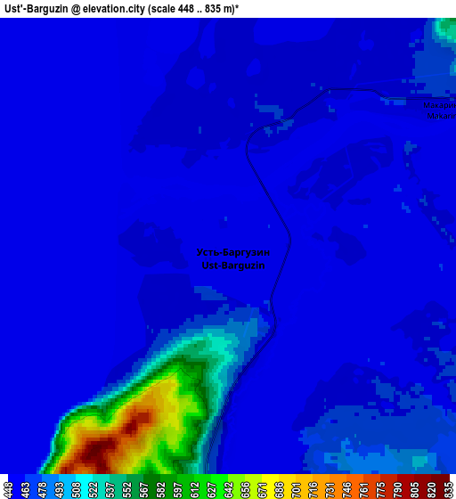 Zoom OUT 2x Ust’-Barguzin, Russia elevation map