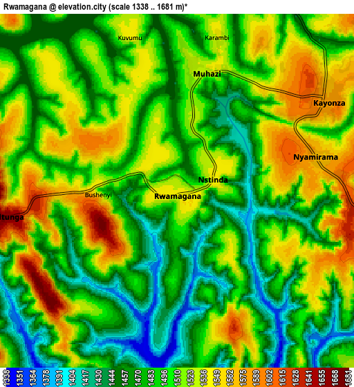 Zoom OUT 2x Rwamagana, Rwanda elevation map