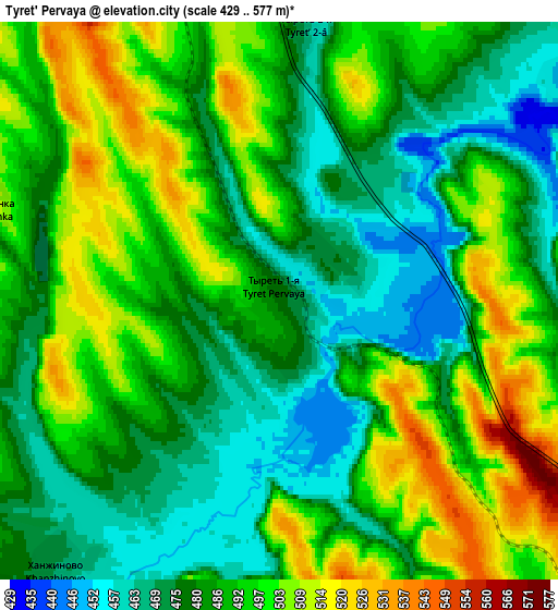 Zoom OUT 2x Tyret’ Pervaya, Russia elevation map