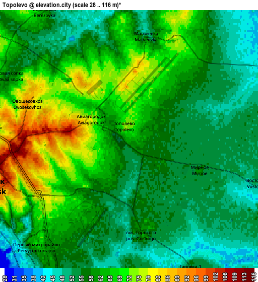 Zoom OUT 2x Topolëvo, Russia elevation map
