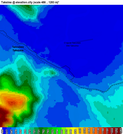 Zoom OUT 2x Taksimo, Russia elevation map