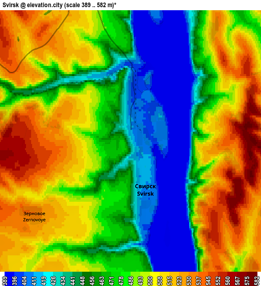 Zoom OUT 2x Svirsk, Russia elevation map