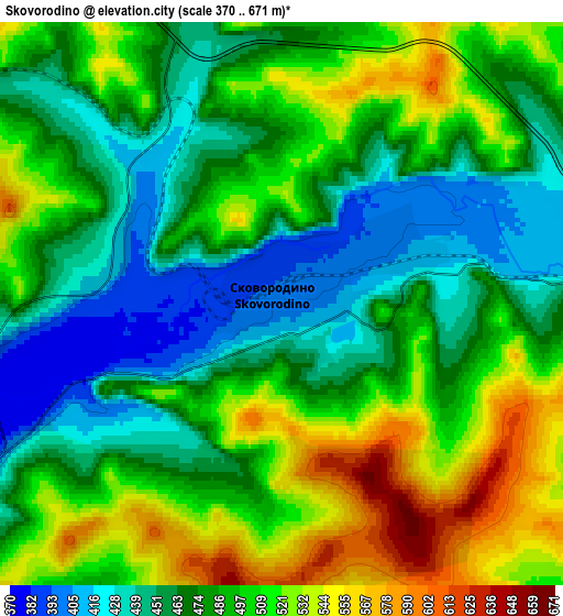 Zoom OUT 2x Skovorodino, Russia elevation map