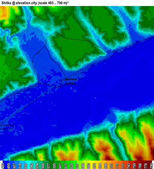 Zoom OUT 2x Shilka, Russia elevation map