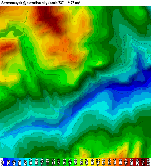 Zoom OUT 2x Severomuysk, Russia elevation map