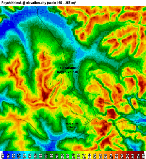 Zoom OUT 2x Raychikhinsk, Russia elevation map
