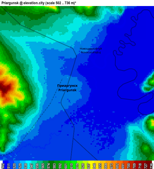 Zoom OUT 2x Priargunsk, Russia elevation map