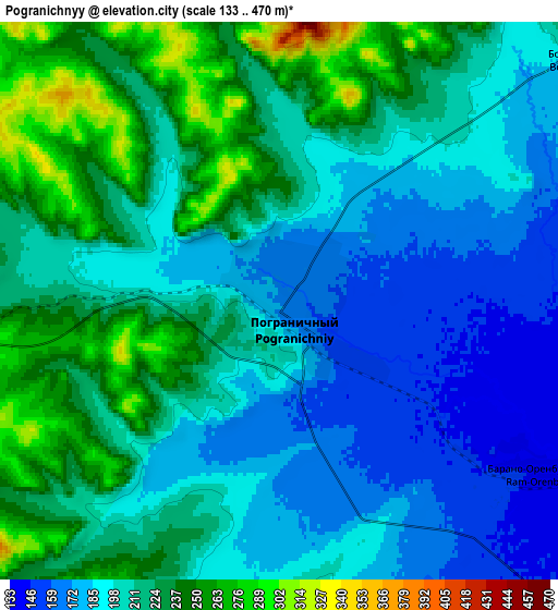 Zoom OUT 2x Pogranichnyy, Russia elevation map