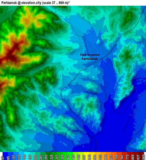 Zoom OUT 2x Partizansk, Russia elevation map