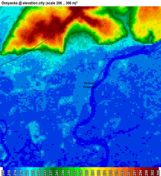 Zoom OUT 2x Ovsyanka, Russia elevation map