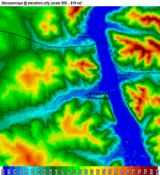 Zoom OUT 2x Olovyannaya, Russia elevation map