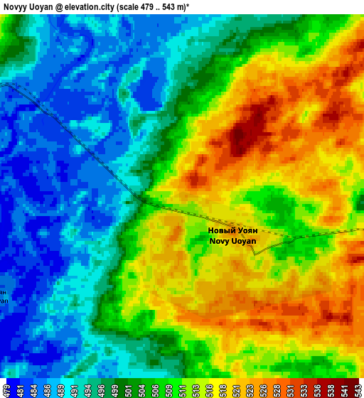 Zoom OUT 2x Novyy Uoyan, Russia elevation map