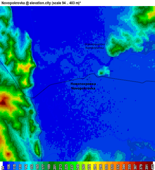 Zoom OUT 2x Novopokrovka, Russia elevation map