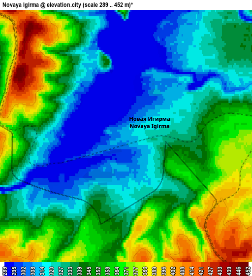 Zoom OUT 2x Novaya Igirma, Russia elevation map