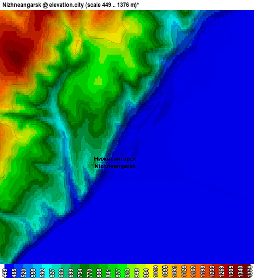 Zoom OUT 2x Nizhneangarsk, Russia elevation map