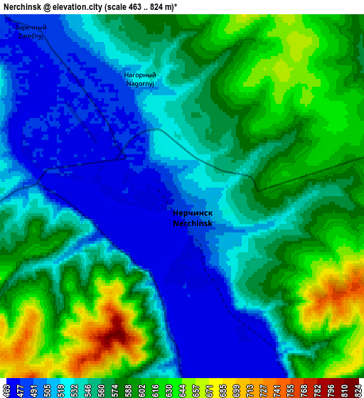 Zoom OUT 2x Nerchinsk, Russia elevation map