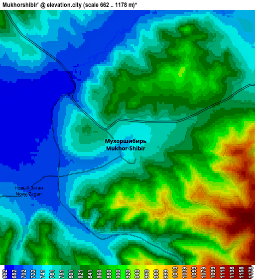 Zoom OUT 2x Mukhorshibir’, Russia elevation map