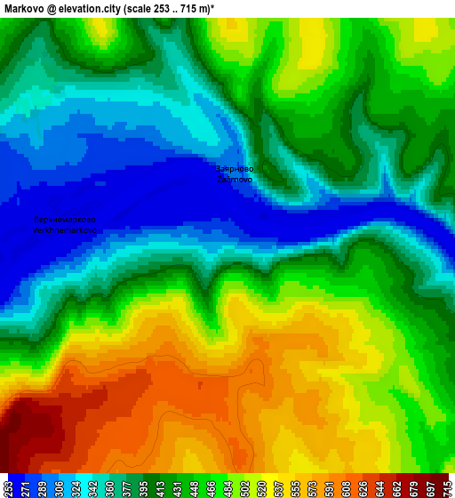 Zoom OUT 2x Markovo, Russia elevation map