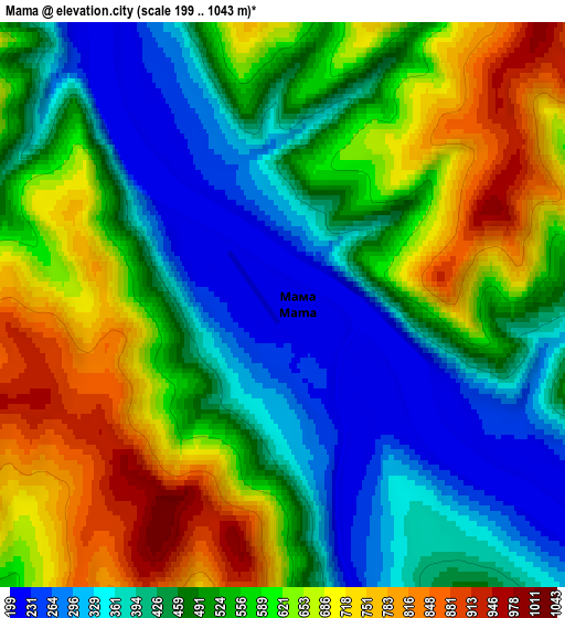 Zoom OUT 2x Mama, Russia elevation map