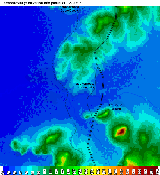 Zoom OUT 2x Lermontovka, Russia elevation map