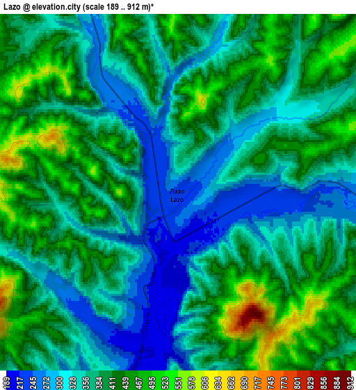 Zoom OUT 2x Lazo, Russia elevation map