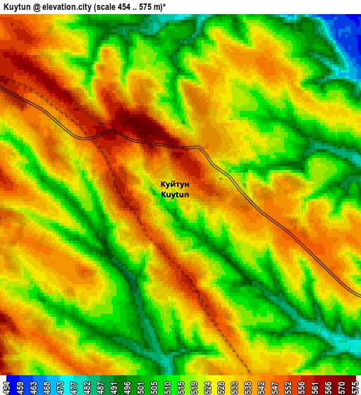 Zoom OUT 2x Kuytun, Russia elevation map