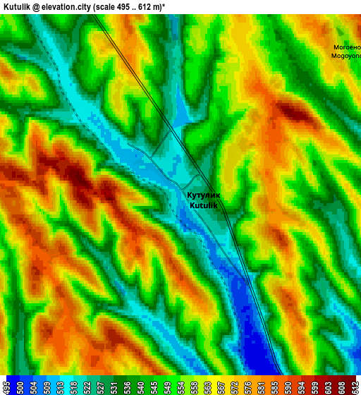 Zoom OUT 2x Kutulik, Russia elevation map