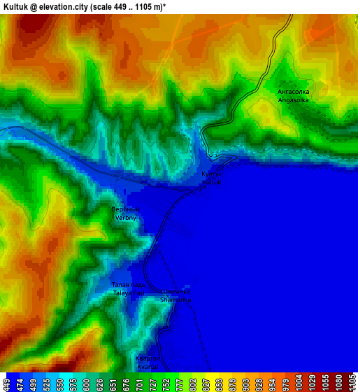 Zoom OUT 2x Kultuk, Russia elevation map