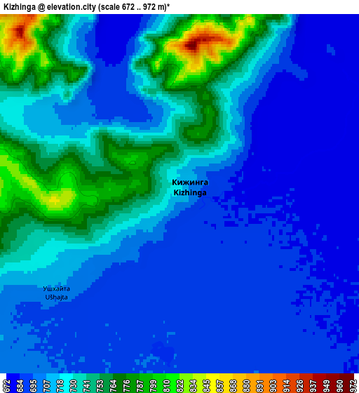 Zoom OUT 2x Kizhinga, Russia elevation map