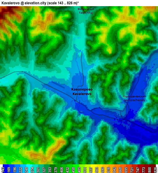 Zoom OUT 2x Kavalerovo, Russia elevation map