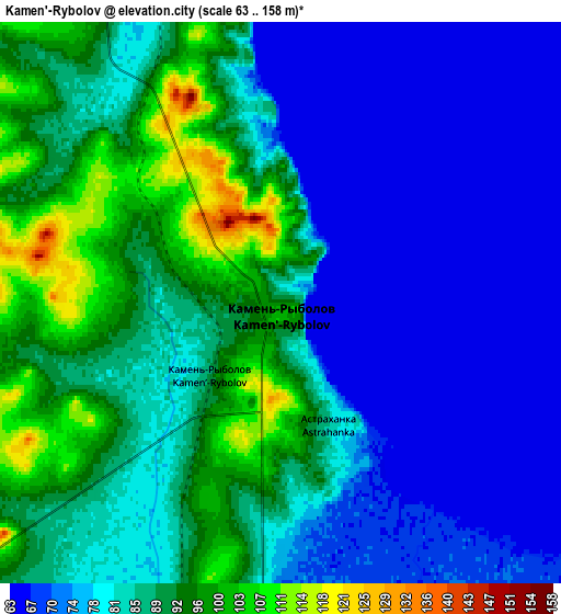 Zoom OUT 2x Kamen’-Rybolov, Russia elevation map