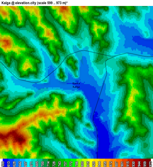 Zoom OUT 2x Kalga, Russia elevation map