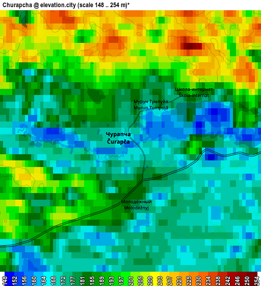 Zoom OUT 2x Churapcha, Russia elevation map