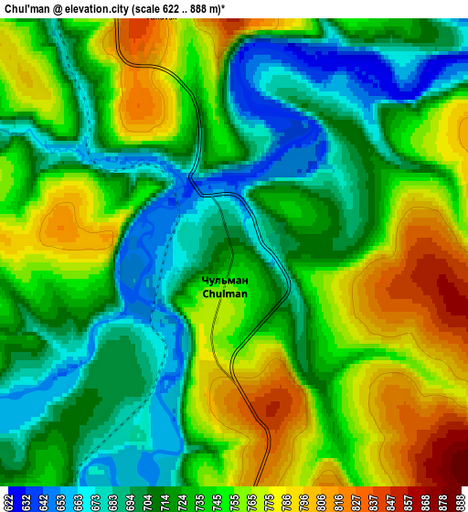 Zoom OUT 2x Chul’man, Russia elevation map