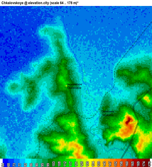 Zoom OUT 2x Chkalovskoye, Russia elevation map