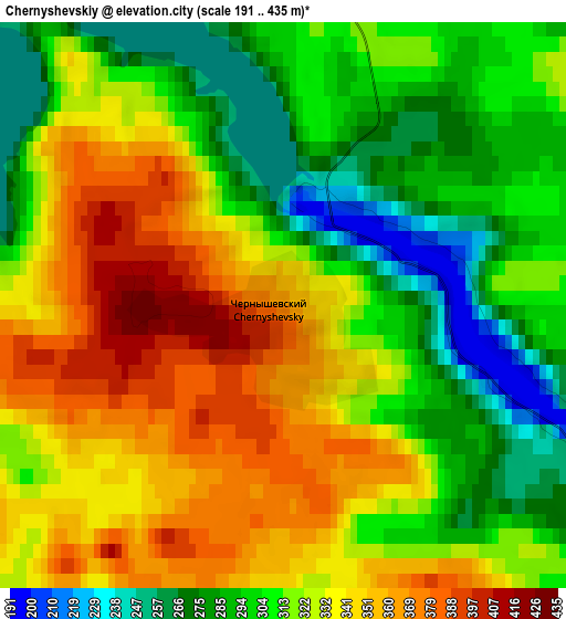 Zoom OUT 2x Chernyshevskiy, Russia elevation map