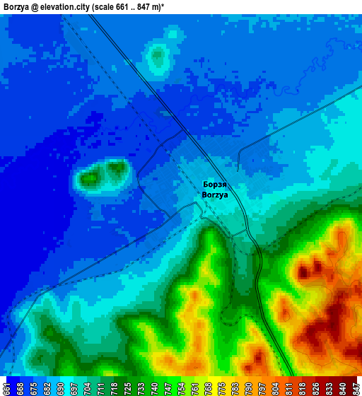 Zoom OUT 2x Borzya, Russia elevation map