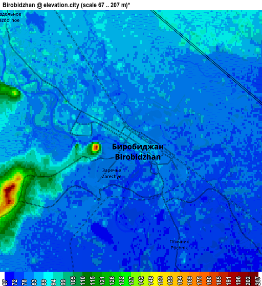 Zoom OUT 2x Birobidzhan, Russia elevation map