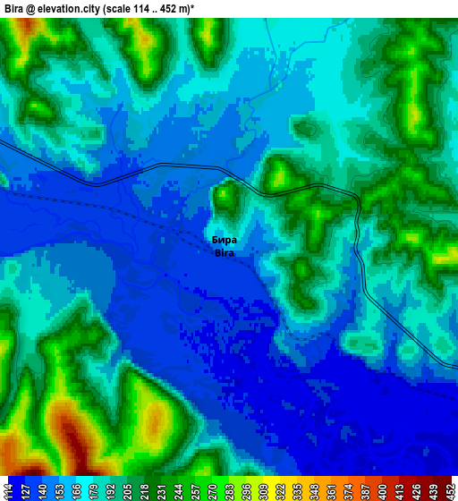 Zoom OUT 2x Bira, Russia elevation map