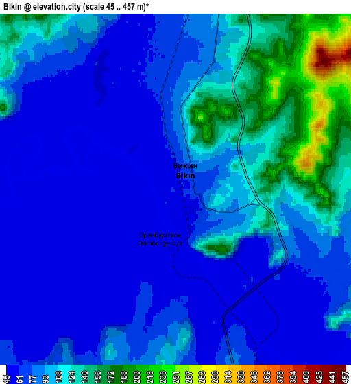 Zoom OUT 2x Bikin, Russia elevation map