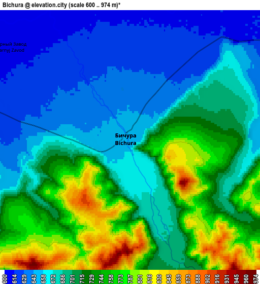 Zoom OUT 2x Bichura, Russia elevation map