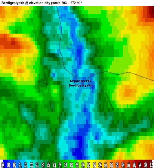 Zoom OUT 2x Berdigestyakh, Russia elevation map