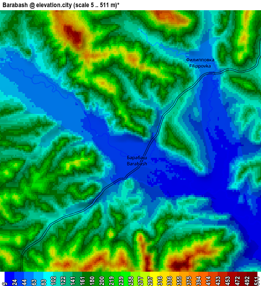 Zoom OUT 2x Barabash, Russia elevation map