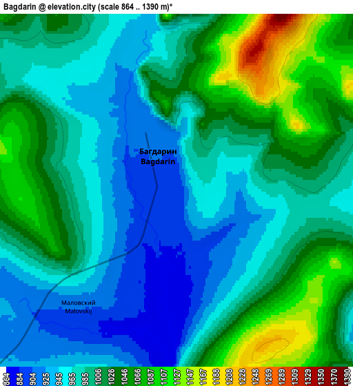 Zoom OUT 2x Bagdarin, Russia elevation map